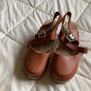 Lotta From Stockholm Highwood Tan Leather Clogs
